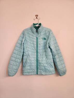 Girls The North Face Thermo-ball Zip-Up Jacket Teal XS/6 *Flaw